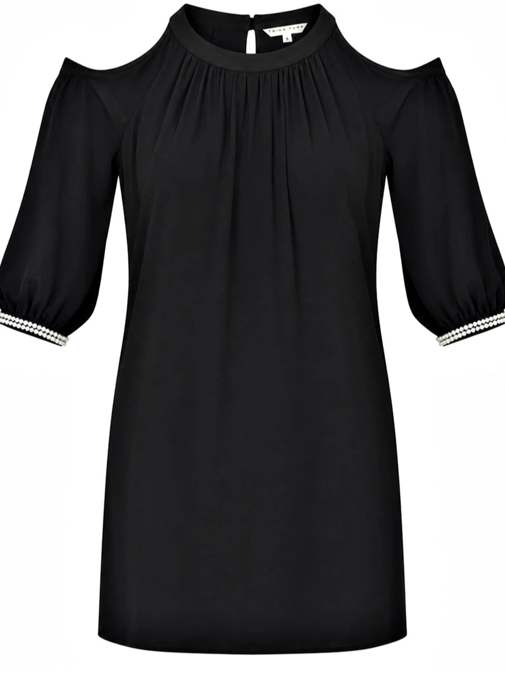 Trina Turk Sicily Cold-Shoulder Rhinestone Detail Cocktail Dress Mini Dress Size